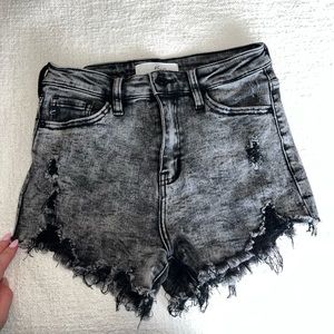 KanCan Acid Black Jean Shorts